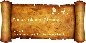 Marczinkech Alfonz névjegykártya